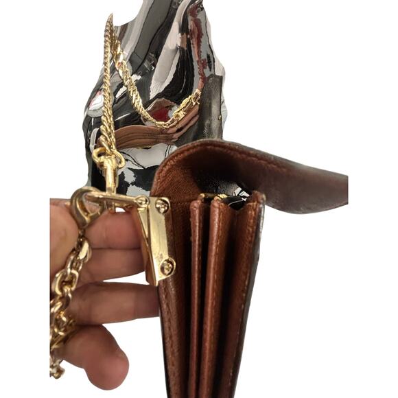 Louis Vuitton Monogram Sarah Wallet on Chain Gold Crossbody Bag Brown 8.5/10 - Picture 12 of 16